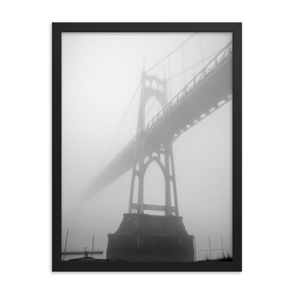 St. Johns in Fog Framed Photo