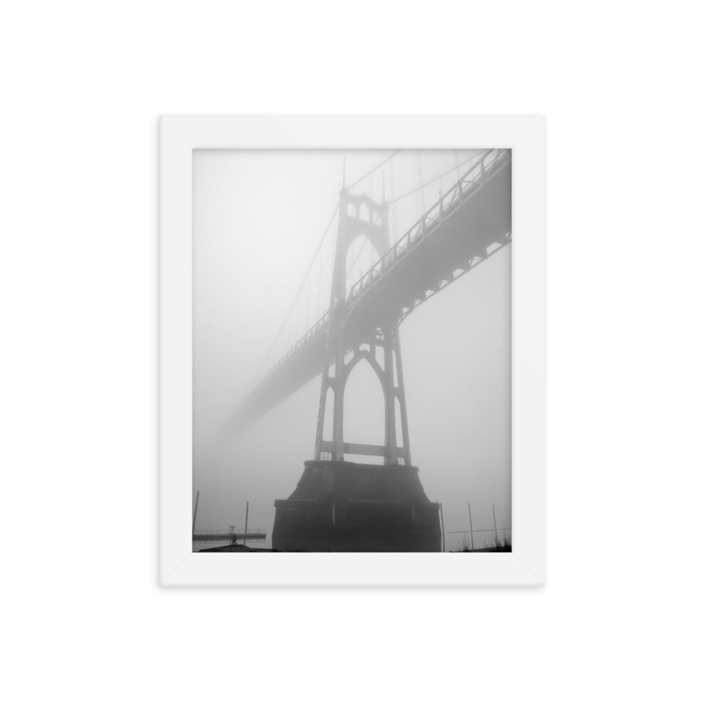 St. Johns in Fog Framed Photo