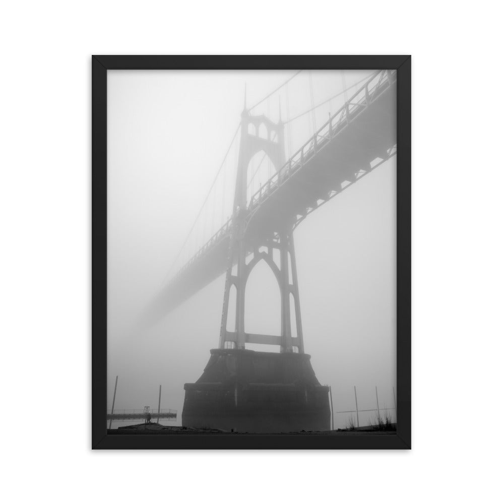 St. Johns in Fog Framed Photo