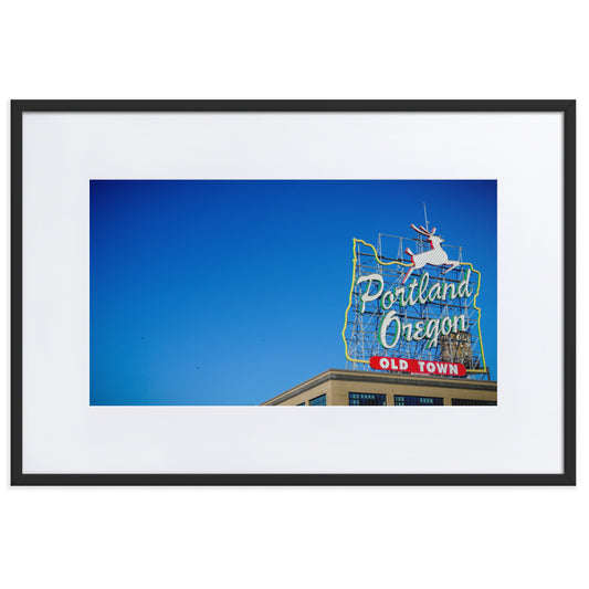 Portland White Stag Framed Photo