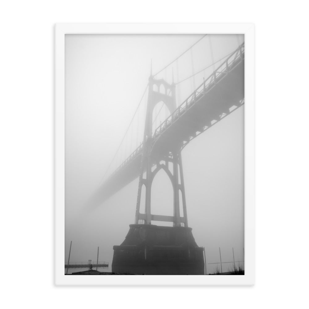 St. Johns in Fog Framed Photo