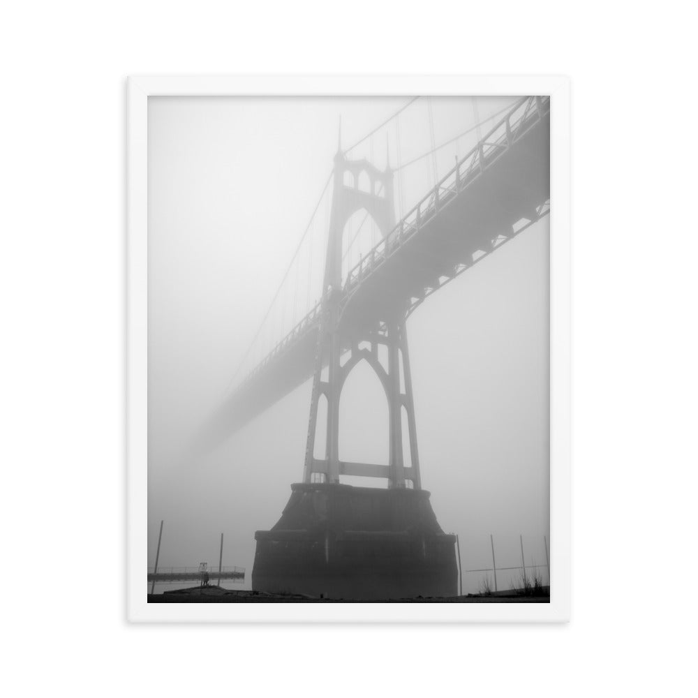 St. Johns in Fog Framed Photo